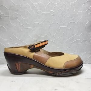 J41 Adventure On Mary Jane Wedge Womens 8.5 Leather Slides Gorpcore Clogs